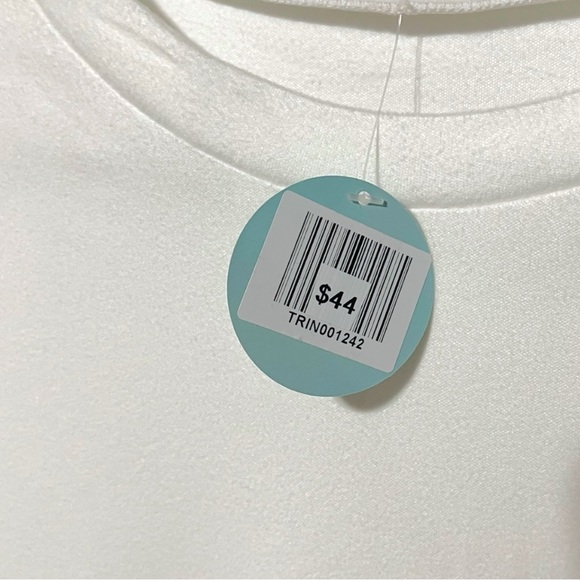 NWT White and Gold Sequin Puff Sleeve Shift Mini Dress XL - Picture 8 of 10